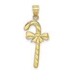 Load image into Gallery viewer, 10K Yellow Gold Solid Polished Candy Cane Pendant
