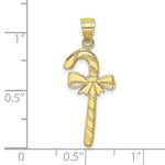 Load image into Gallery viewer, 10K Yellow Gold Solid Polished Candy Cane Pendant
