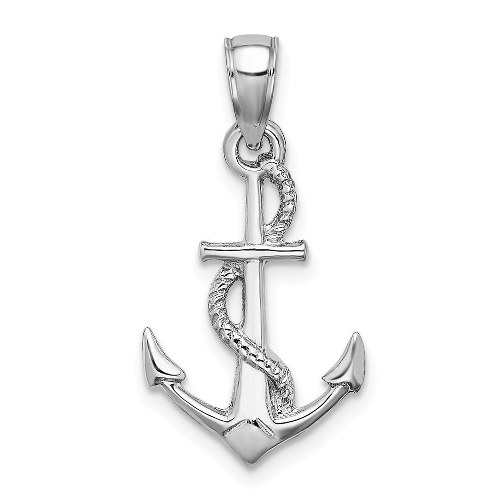 10K Yellow Gold Solid Polished 3-Dimensional Anchor Pendant