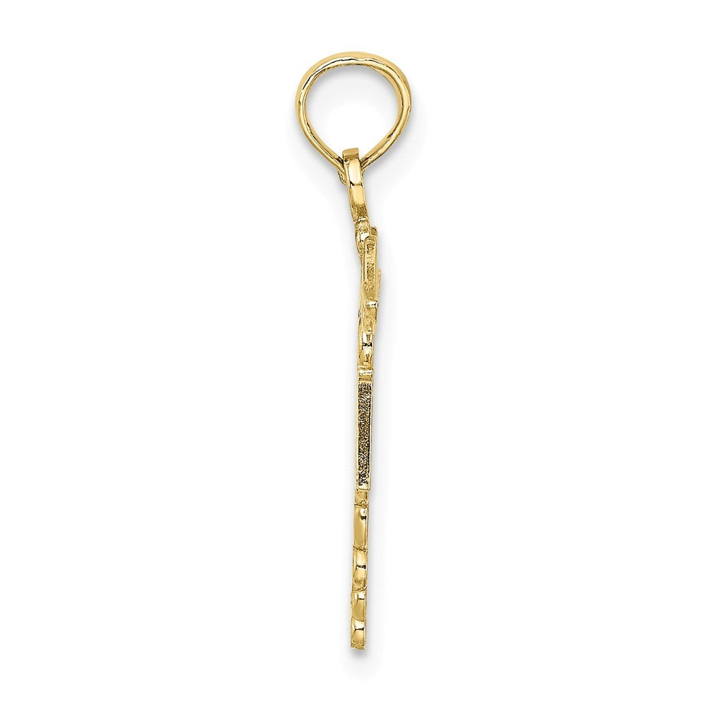 10K Yellow Gold RN Cadudeus Pendant