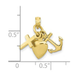 Load image into Gallery viewer, 10K White Gold Faith, Hope &amp; Charity Charm Pendant
