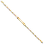Load image into Gallery viewer, 10K Yellow Gold Semi-solid Curb Link ID Bracelet  length: 7 inches
