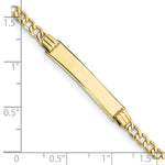 Load image into Gallery viewer, 10K Yellow Gold Semi-solid Curb Link ID Bracelet  length: 7 inches
