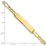 Load image into Gallery viewer, 10K Yellow Gold Semi-solid Figaro Link ID Bracelet  length: 8 inches
