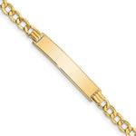 Load image into Gallery viewer, 10K Yellow Gold Semi-solid Curb Link ID Bracelet  length: 7 inches
