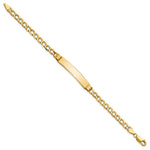Load image into Gallery viewer, 10K Yellow Gold Semi-solid Curb Link ID Bracelet  length: 7 inches

