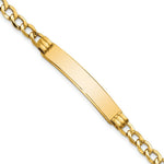 Load image into Gallery viewer, 10K Yellow Gold Semi-solid Curb Link ID Bracelet  length: 7 inches
