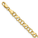 Load image into Gallery viewer, 10K Yellow Gold Double Link Heart Charm Bracelet  length: 7 inches

