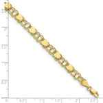 Load image into Gallery viewer, 10K Yellow Gold Double Link with Hearts Charm Bracelet  length: 7 inches
