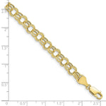 Load image into Gallery viewer, 10K Yellow Gold Hollow Double Link Charm Bracelet  length: 7 inches
