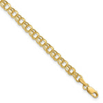 Load image into Gallery viewer, 10K Yellow Gold 7in 4.5mm Hollow Double Link Charm Bracelet  length: 7 inches
