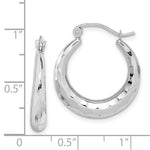 Load image into Gallery viewer, 10K White Gold Polished &amp; Diamond-cut 20mm Hoop Earrings
