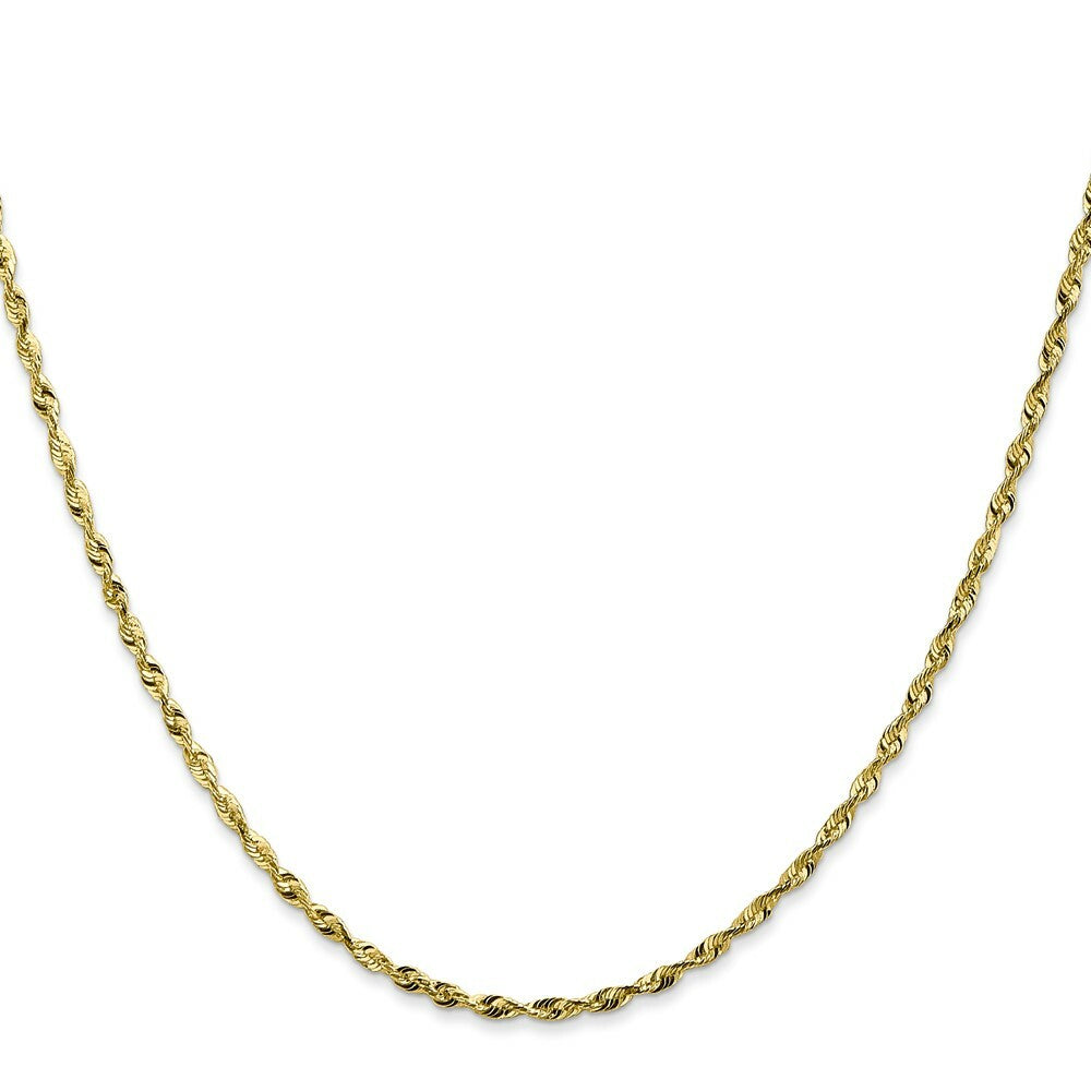 10K Yellow Gold 1.8mm Diamond-cut Extra-Lite Rope Chain Necklace  Length 16'' inches