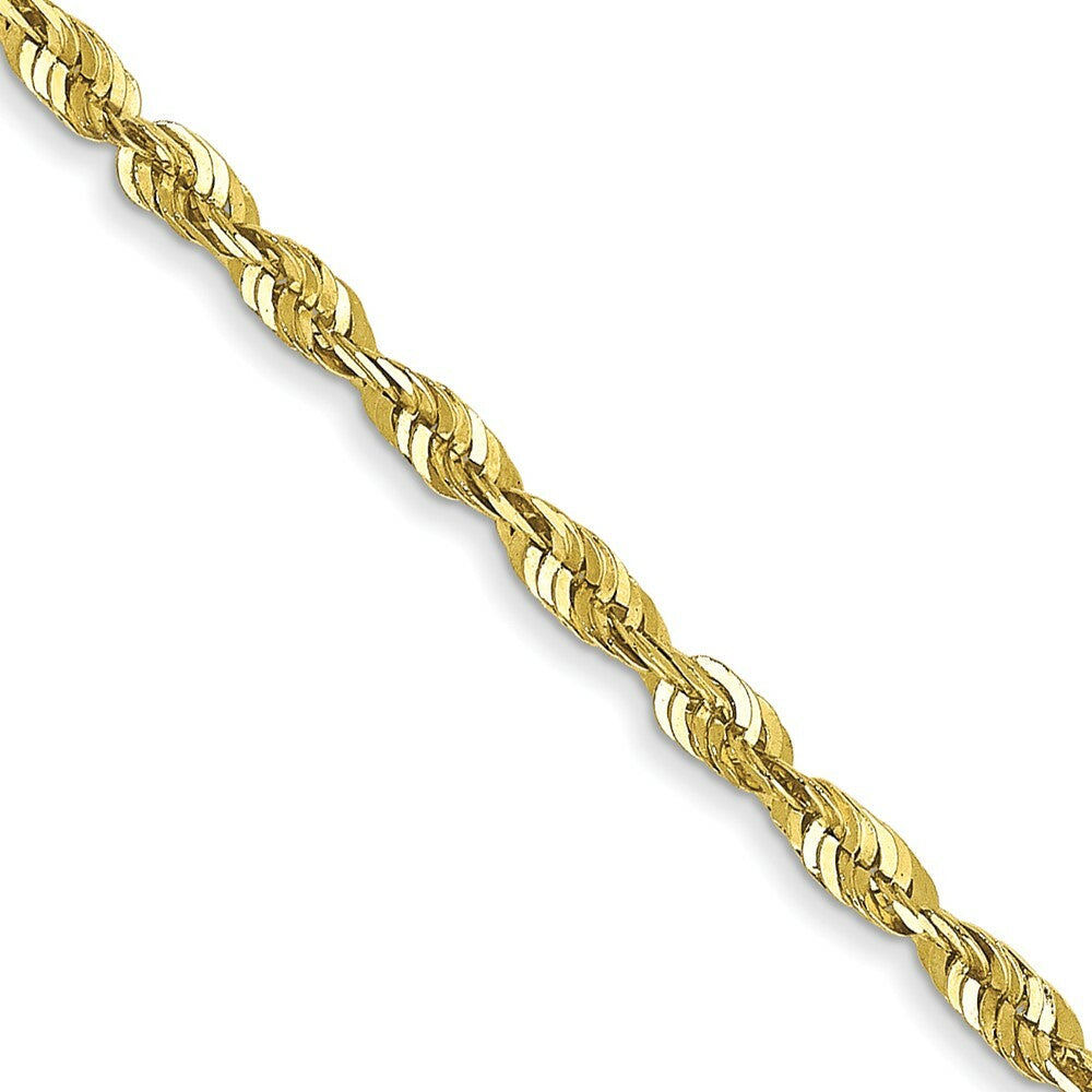 10K Yellow Gold 1.8mm Diamond-cut Extra-Lite Rope Chain Necklace  Length 16'' inches