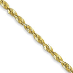 Load image into Gallery viewer, 10K Yellow Gold 1.8mm Diamond-cut Extra-Lite Rope Chain Necklace  Length 16'' inches
