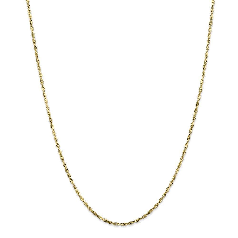10K Yellow Gold 1.8mm Diamond-cut Extra-Lite Rope Chain Bracelet  Length 6'' inches
