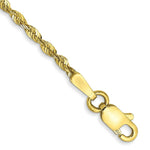 Load image into Gallery viewer, 10K Yellow Gold 1.8mm Diamond-cut Extra-Lite Rope Chain Anklet Bracelet  Length 10'' inches
