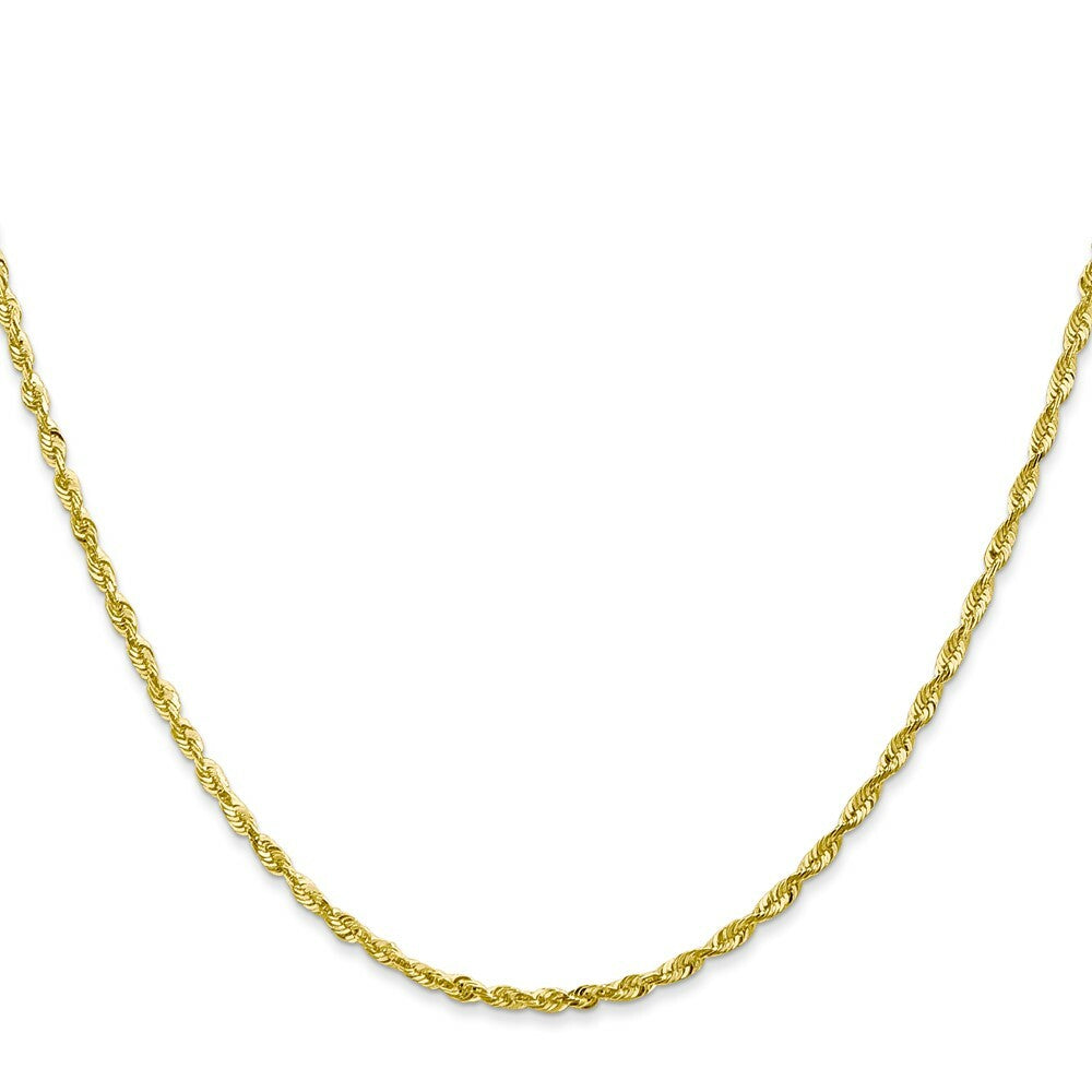 10K Yellow Gold 2mm Diamond-cut Extra-Lite Rope Chain Necklace  Length 16'' inches