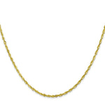 Load image into Gallery viewer, 10K Yellow Gold 2mm Diamond-cut Extra-Lite Rope Chain Necklace  Length 16'' inches
