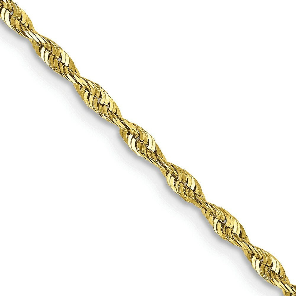 10K Yellow Gold 2mm Diamond-cut Extra-Lite Rope Chain Necklace  Length 16'' inches