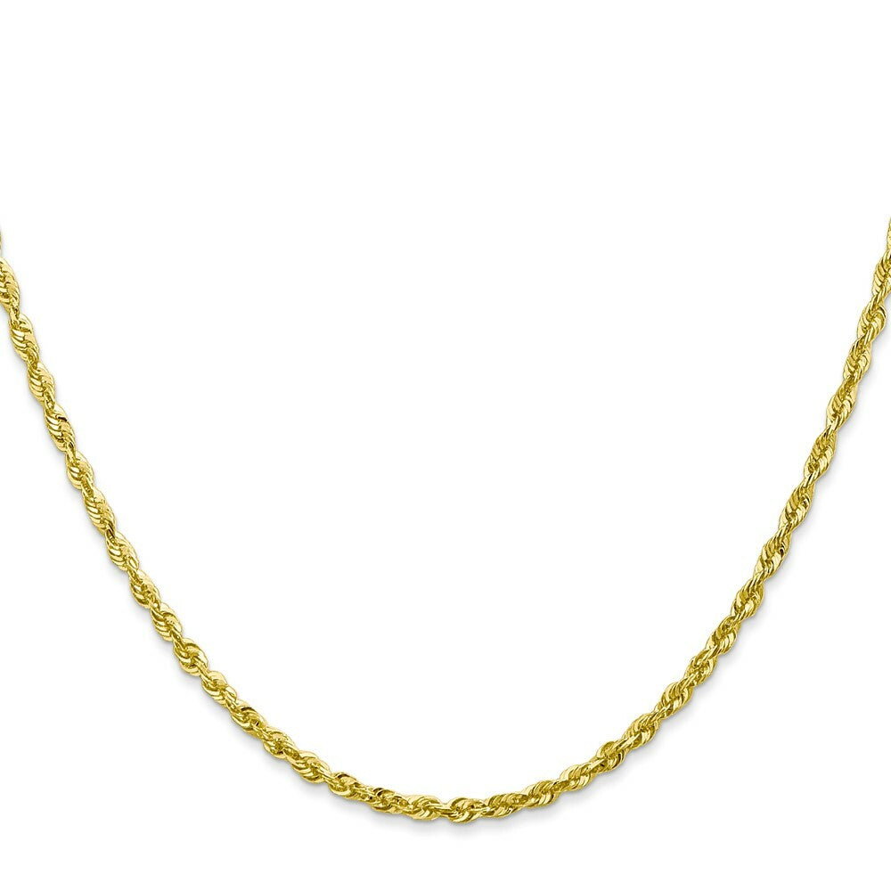 10K Yellow Gold 2.25mm Diamond-cut Extra-Lite Rope Chain Necklace  Length 18'' inches