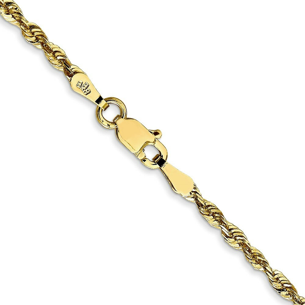 10K Yellow Gold 2.25mm Diamond-cut Extra-Lite Rope Chain Necklace  Length 18'' inches