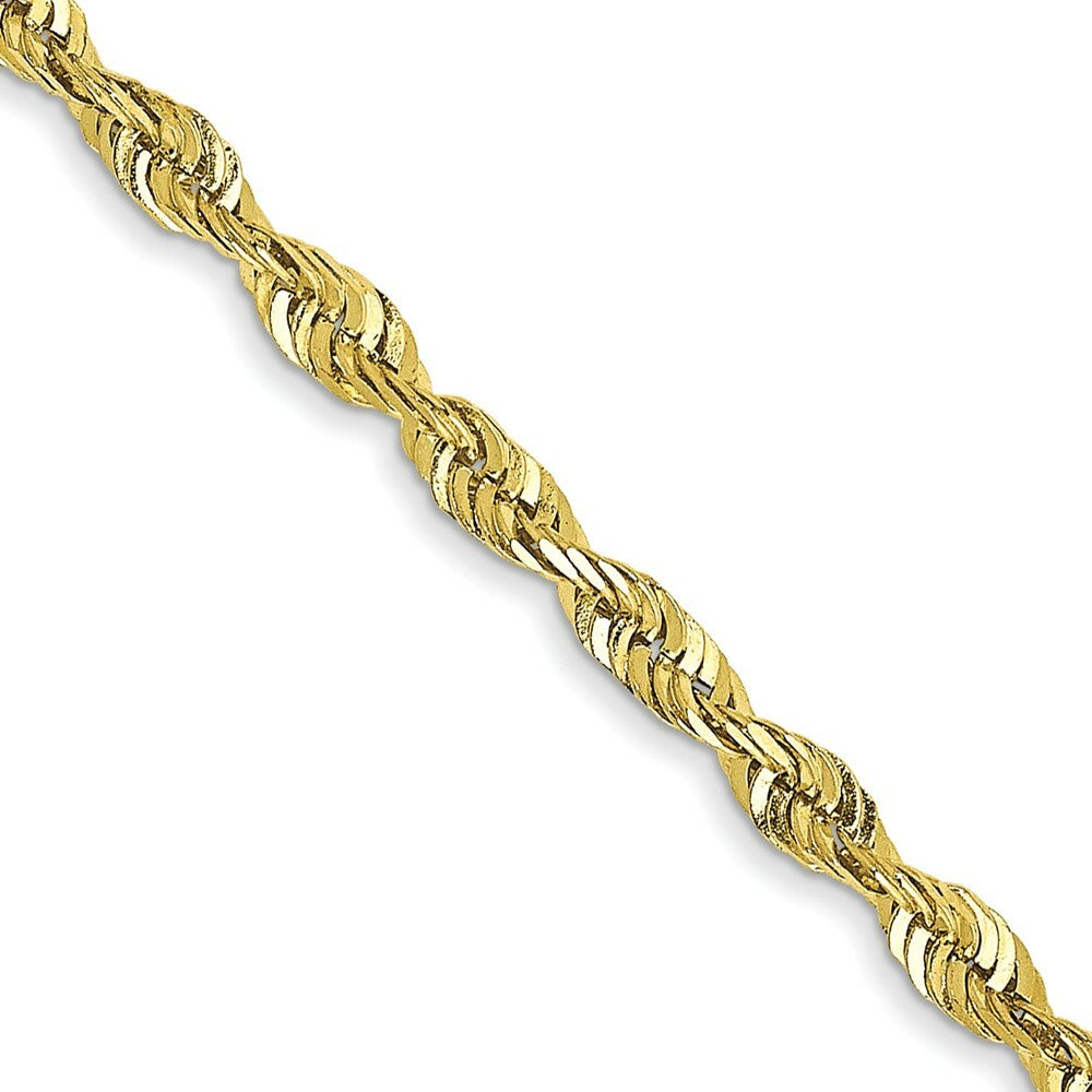 10K Yellow Gold 2.25mm Diamond-cut Extra-Lite Rope Chain Necklace  Length 18'' inches