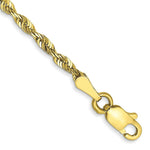 Load image into Gallery viewer, 10K Yellow Gold 2.25mm Diamond-cut Extra-Lite Rope Chain Bracelet  Length 7'' inches
