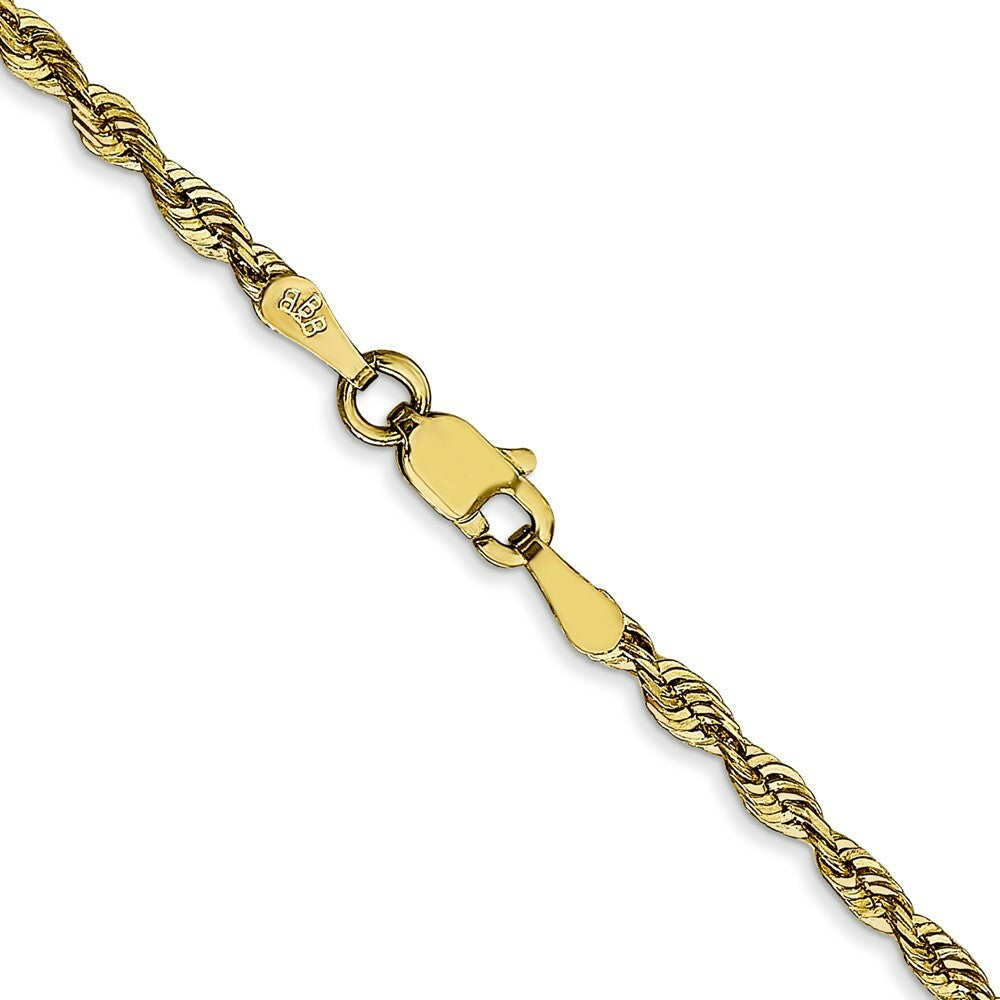 10K Yellow Gold 2.55mm Diamond-cut Extra-Lite Rope Chain Necklace
