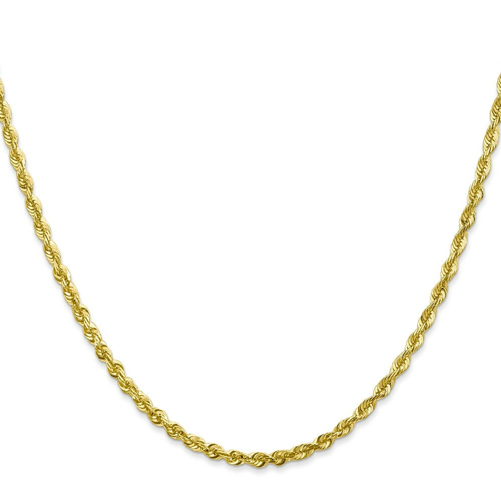 10K Yellow Gold 2.75mm Diamond-cut Extra-Lite Rope Chain Necklace
