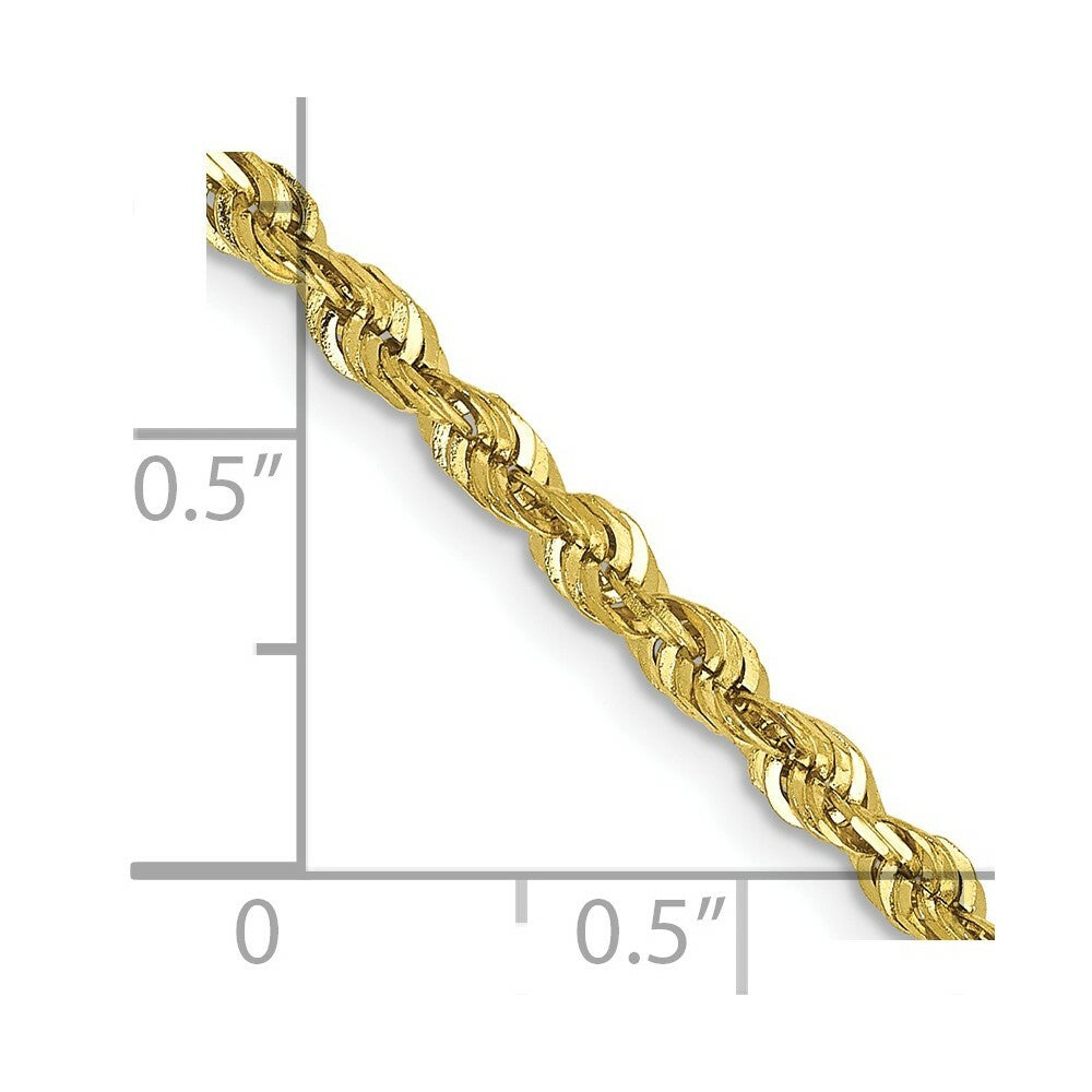 10K Yellow Gold 2.75mm Diamond-cut Extra-Lite Rope Chain Necklace
