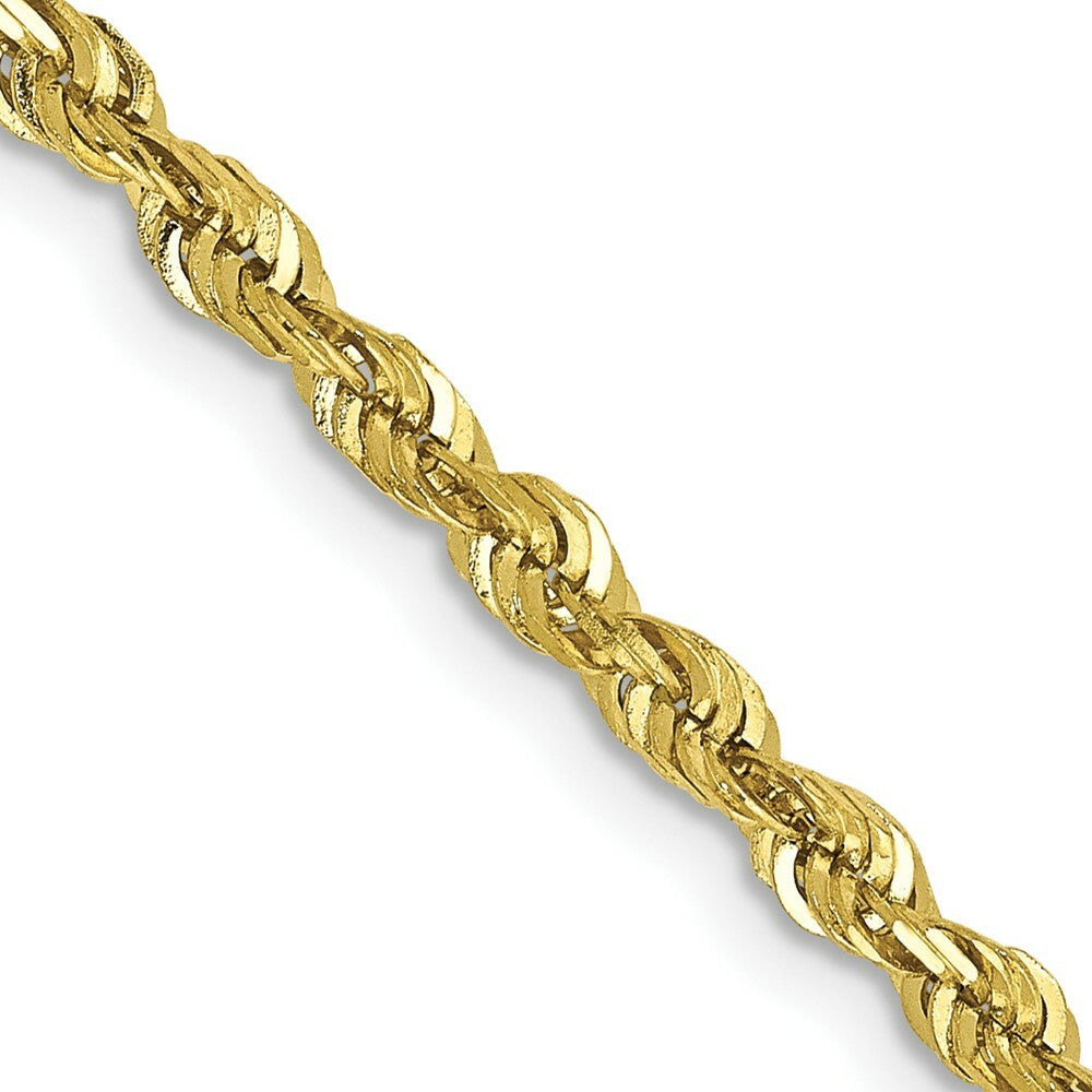 10K Yellow Gold 2.75mm Diamond-cut Extra-Lite Rope Chain Necklace