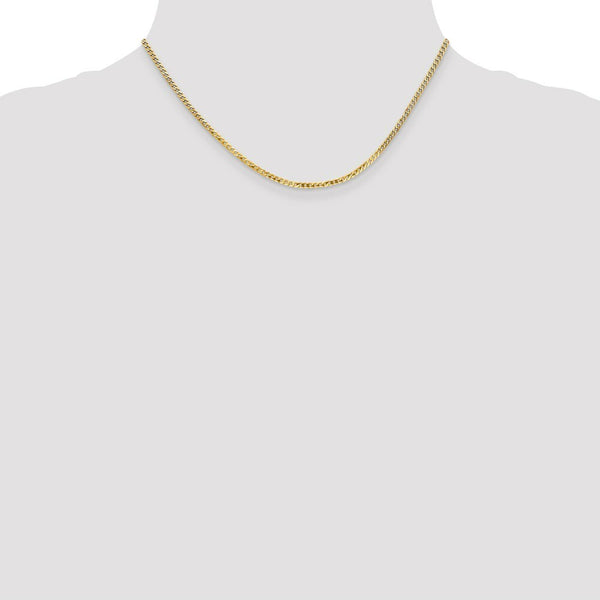 10K Yellow Gold 2.2mm Flat Beveled Curb Chain