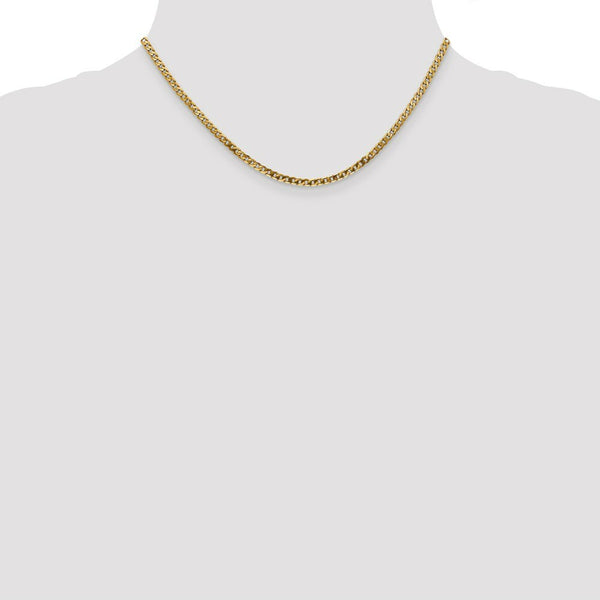 10K Yellow Gold 2.9mm Flat Beveled Curb Chain