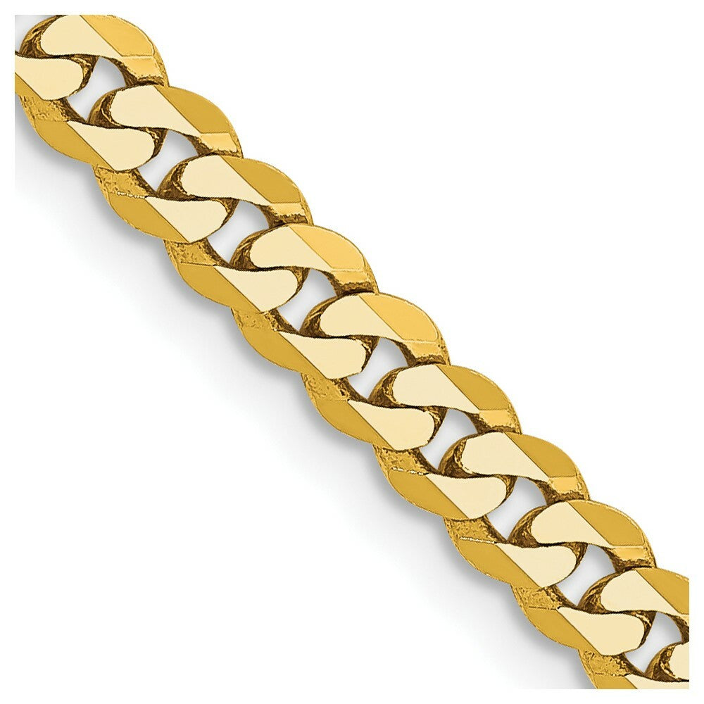 10K Yellow Gold 3.2mm Flat Beveled Curb Chain