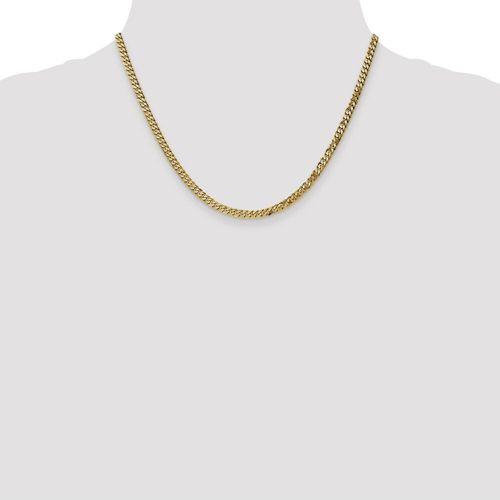 10K Yellow Gold 3.2mm Flat Beveled Curb Chain