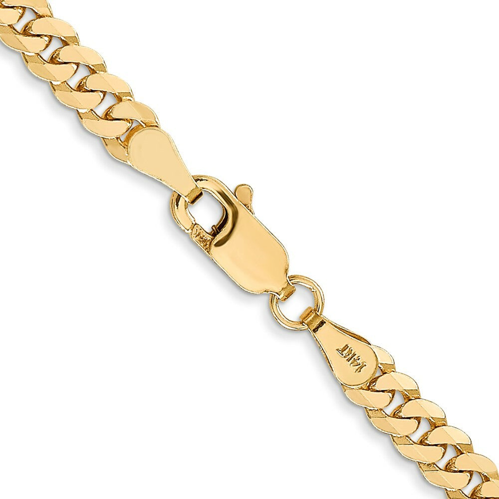 10K Yellow Gold 3.2mm Flat Beveled Curb Chain