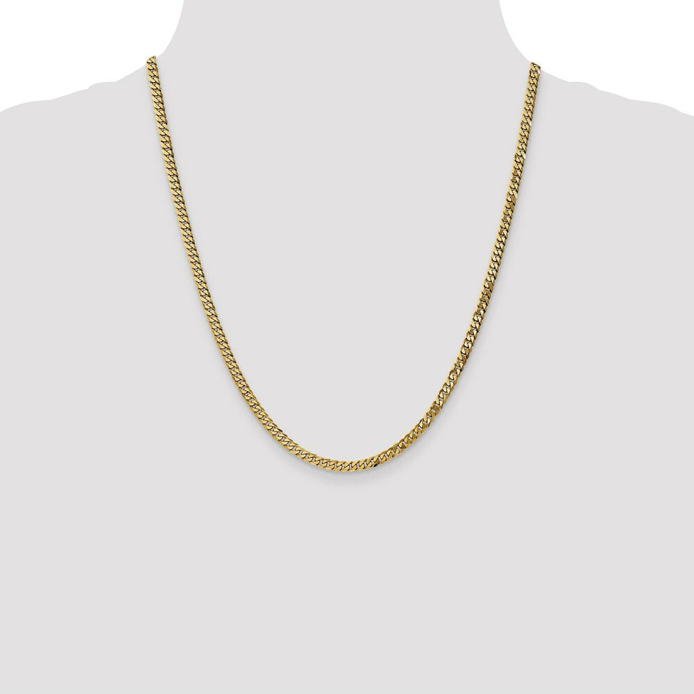 10K Yellow Gold 3.2mm Flat Beveled Curb Chain