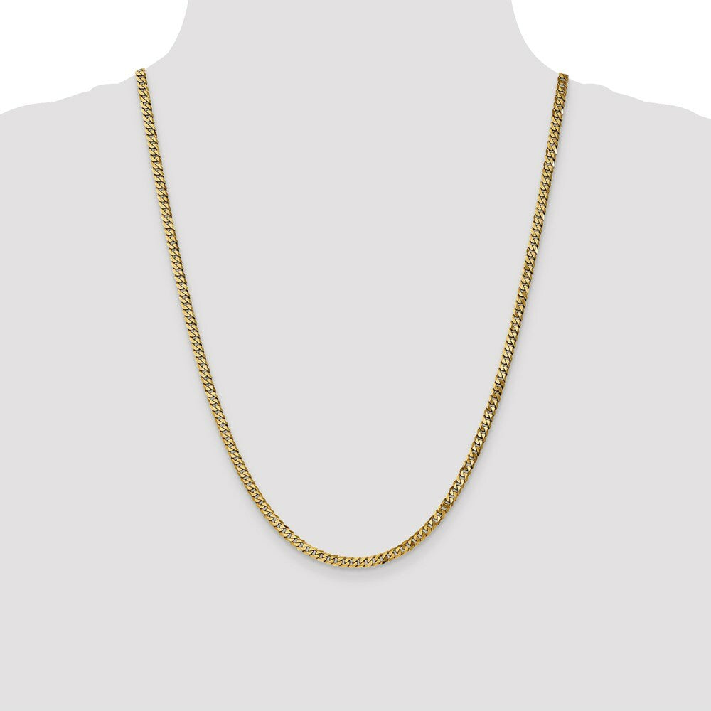 10K Yellow Gold 3.2mm Flat Beveled Curb Chain