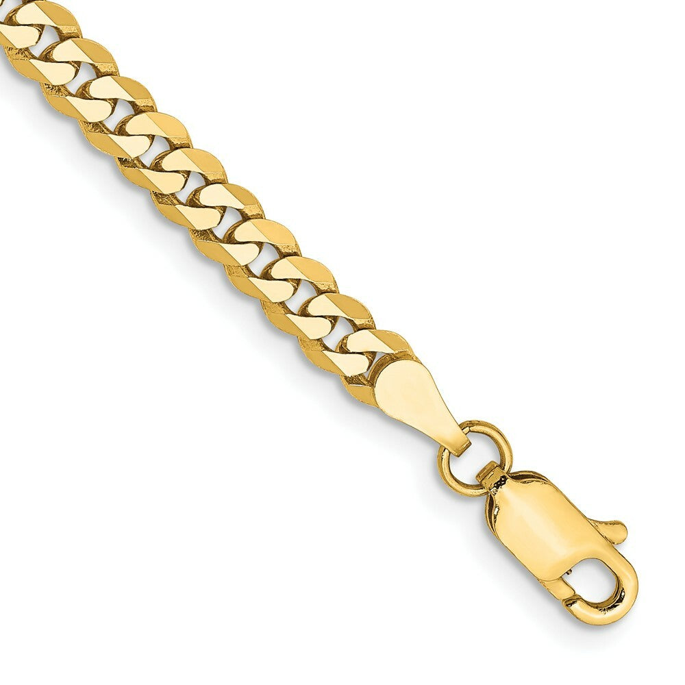 10K Yellow Gold 3.2mm Flat Beveled Curb Chain