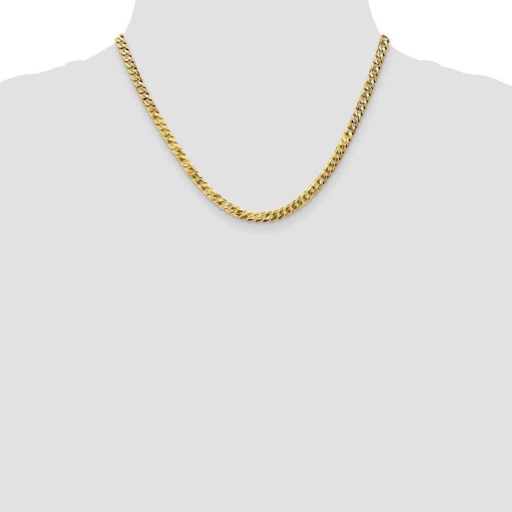10K Yellow Gold 4.75mm Flat Beveled Curb Chain