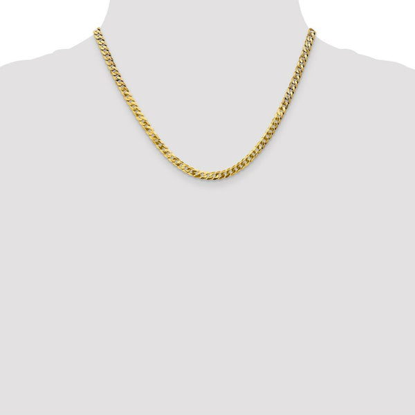10K Yellow Gold 4.75mm Flat Beveled Curb Chain