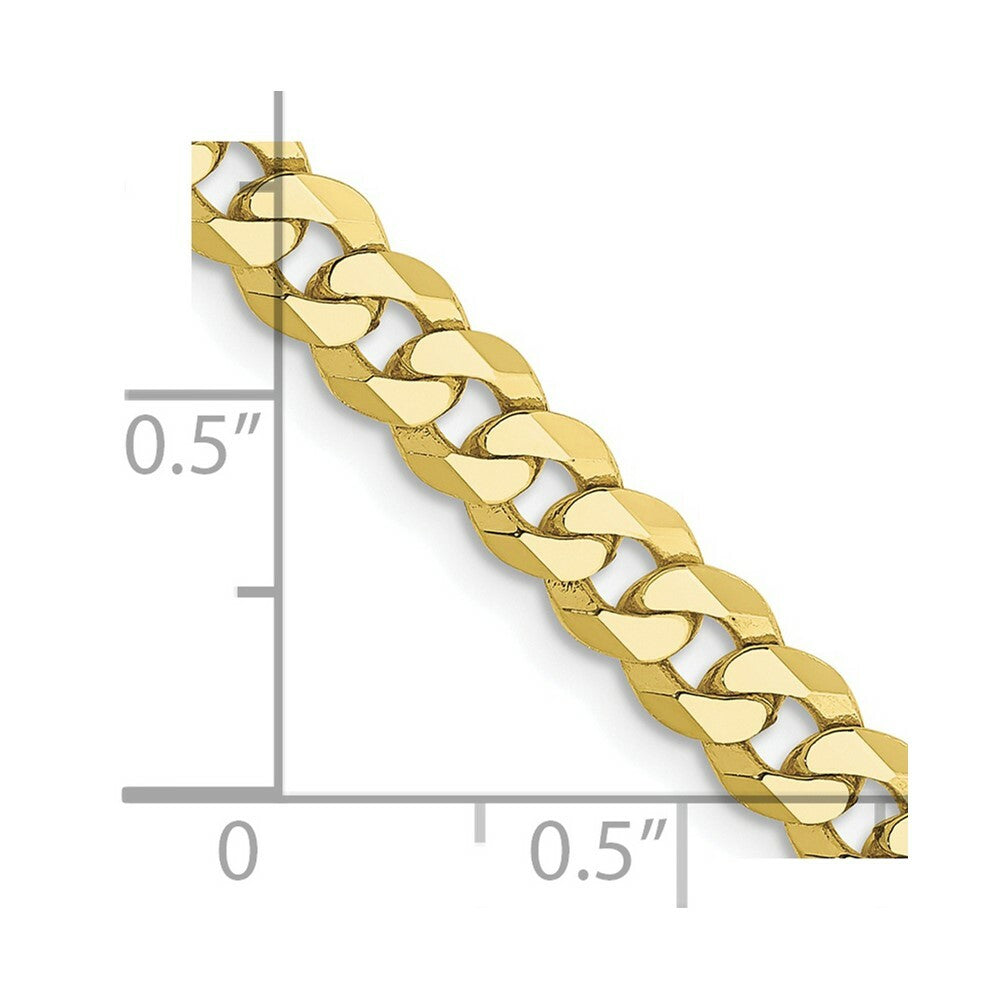 10K Yellow Gold 4.75mm Flat Beveled Curb Chain