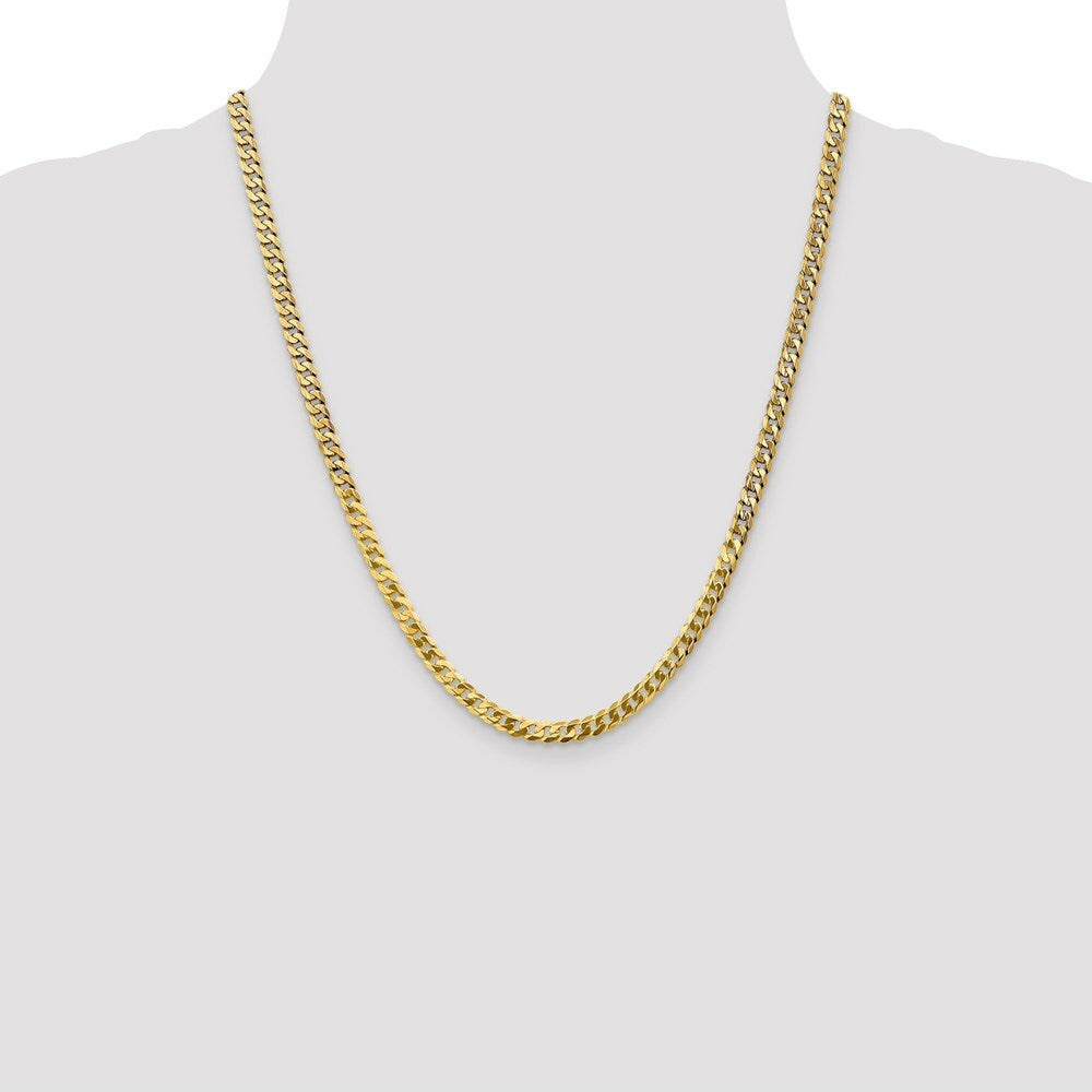 10K Yellow Gold 4.75mm Flat Beveled Curb Chain