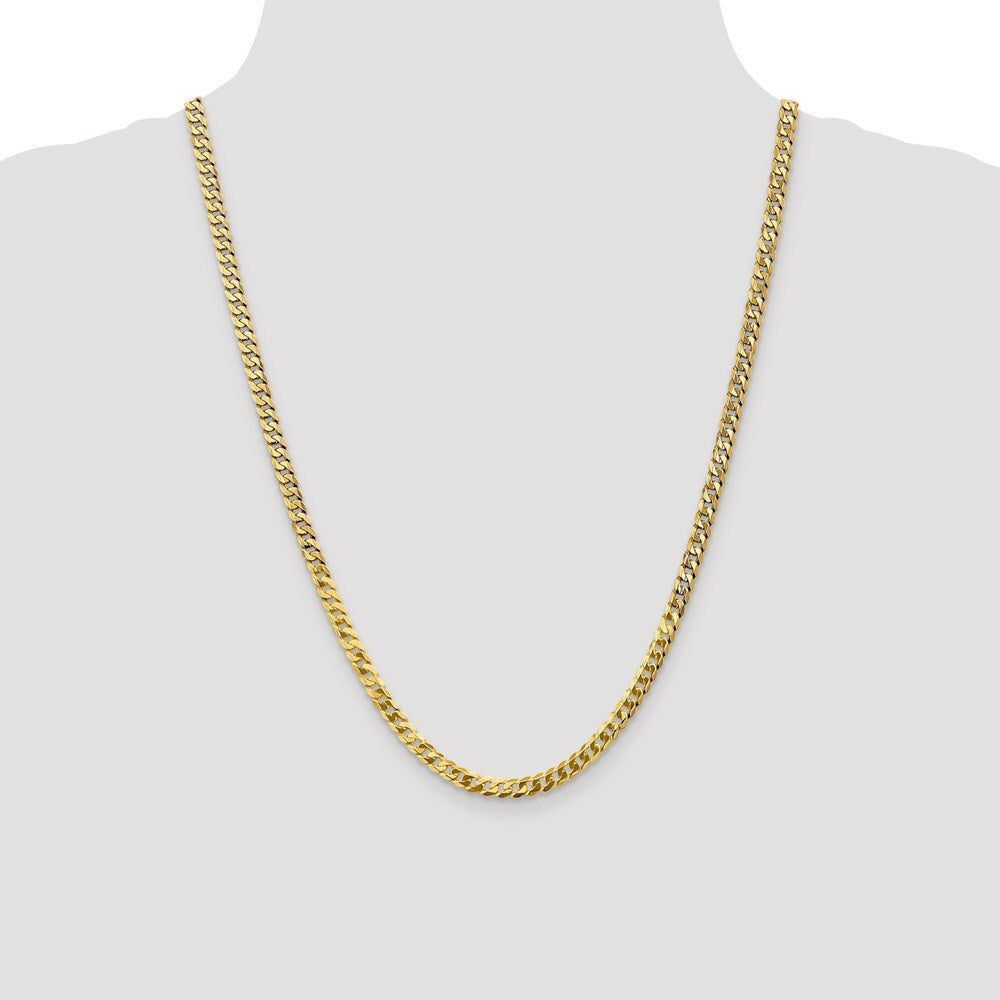 10K Yellow Gold 4.75mm Flat Beveled Curb Chain