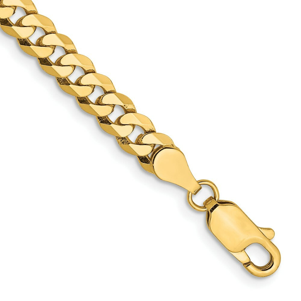 10K Yellow Gold 4.75mm Flat Beveled Curb Chain