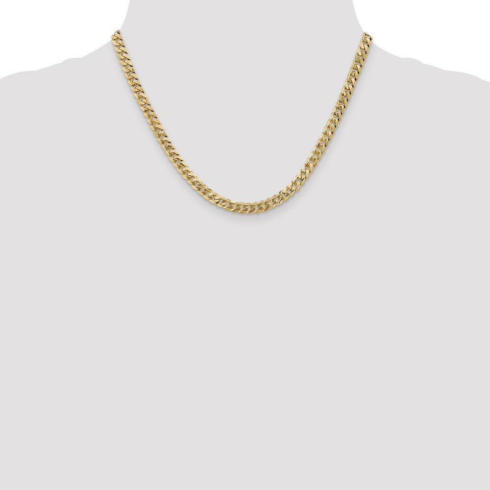 10K Yellow Gold 5.75mm Flat Beveled Curb Chain