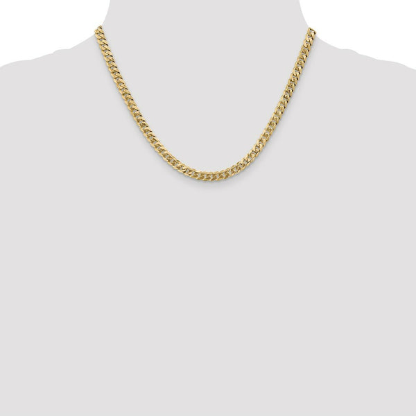 10K Yellow Gold 5.75mm Flat Beveled Curb Chain