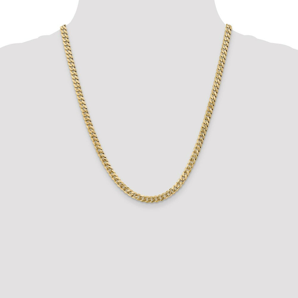 10K Yellow Gold 5.75mm Flat Beveled Curb Chain