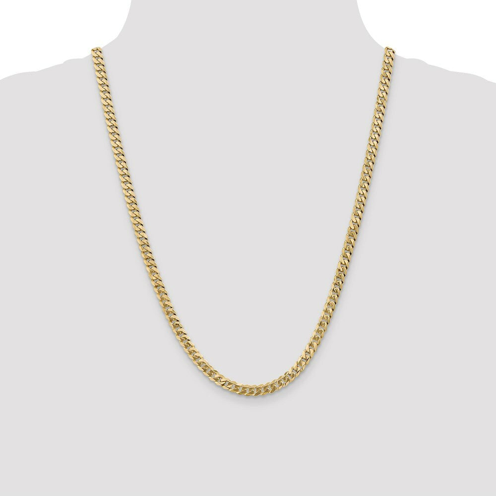 10K Yellow Gold 5.75mm Flat Beveled Curb Chain